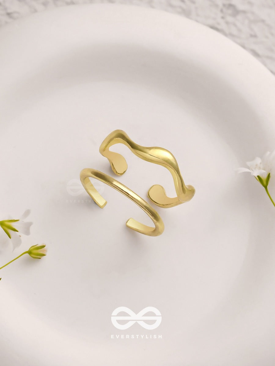 The Sunlit Trails- Golden Set Of Two Rings
