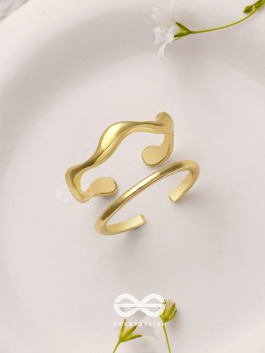 The Sunlit Trails- Golden Set Of Two Rings