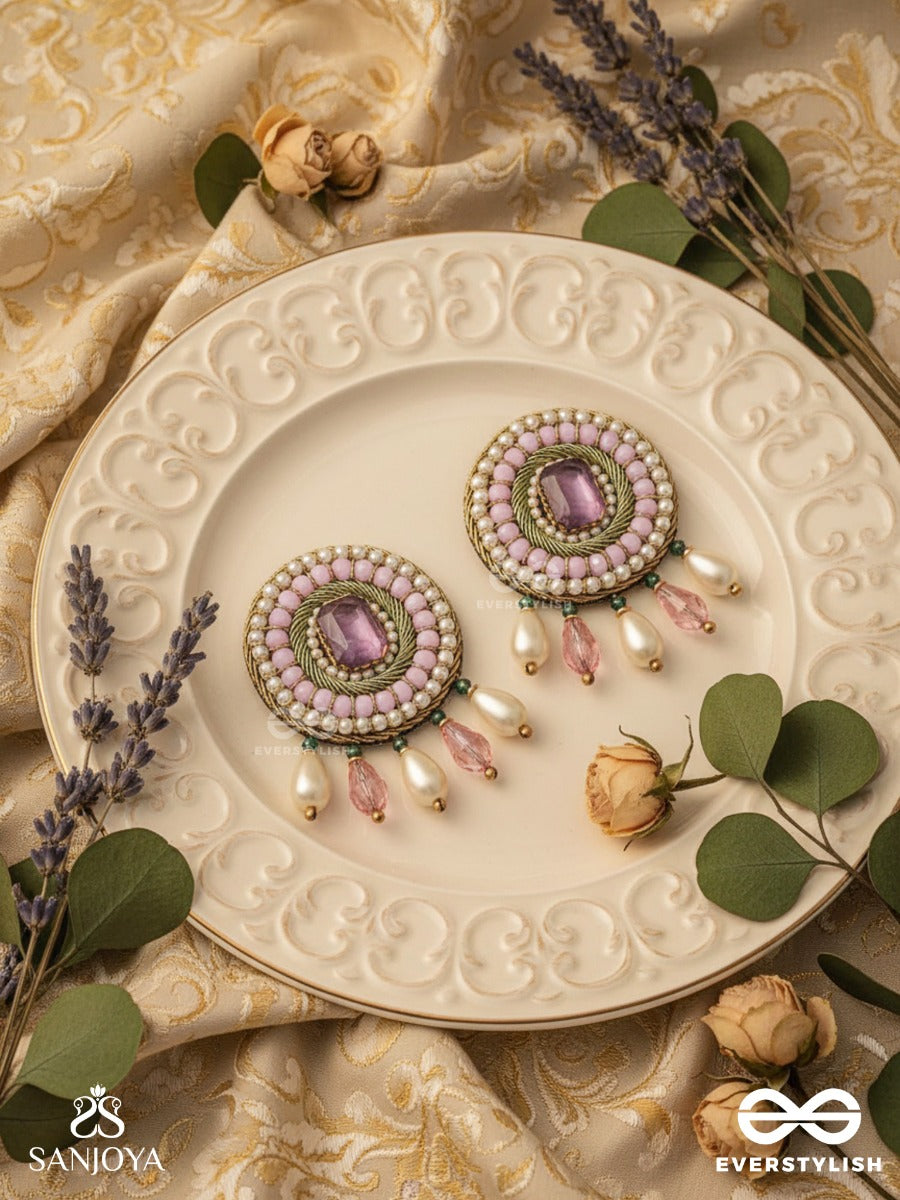 Uditi- The Rising Sun- Pearls & Stones Embroidered Earrings