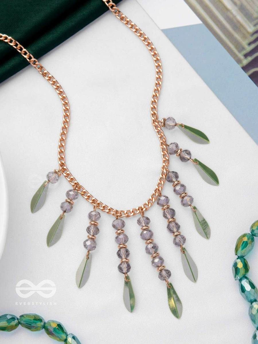 The Alluring Autumn- Golden Embellished Necklace With Anti-Tarnish Coating