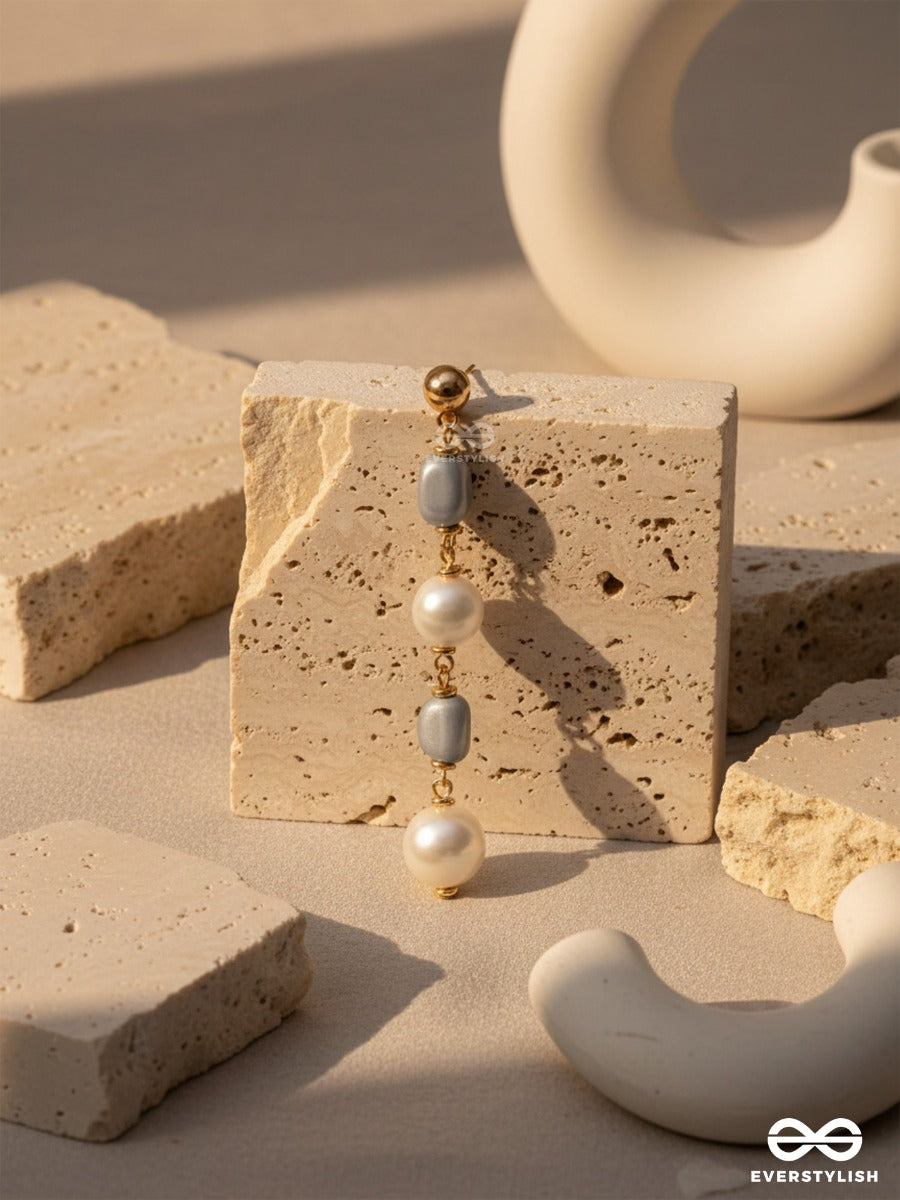 The Twilight Charm- Golden Pearl Earrings