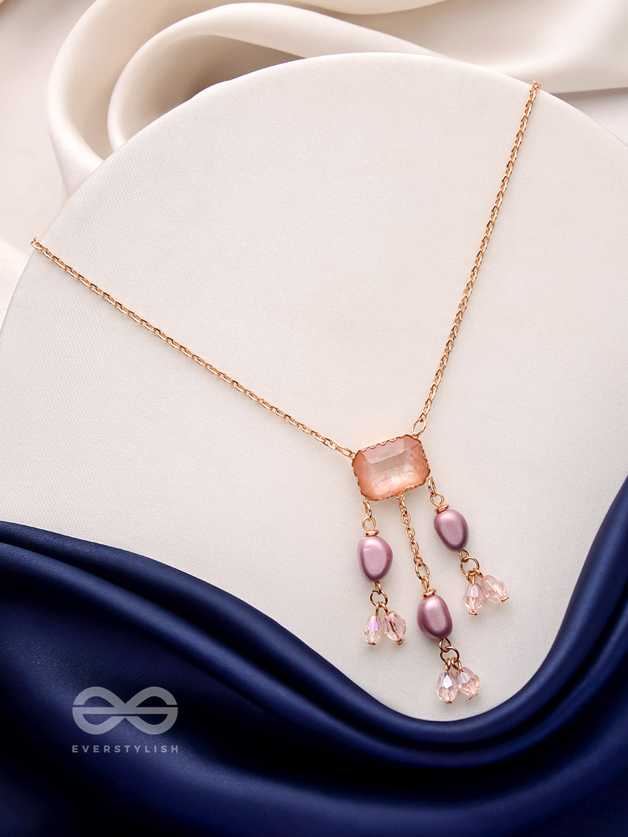 The Lavender Hues- Golden Embellished Necklace With Anti-Tarnish Coating