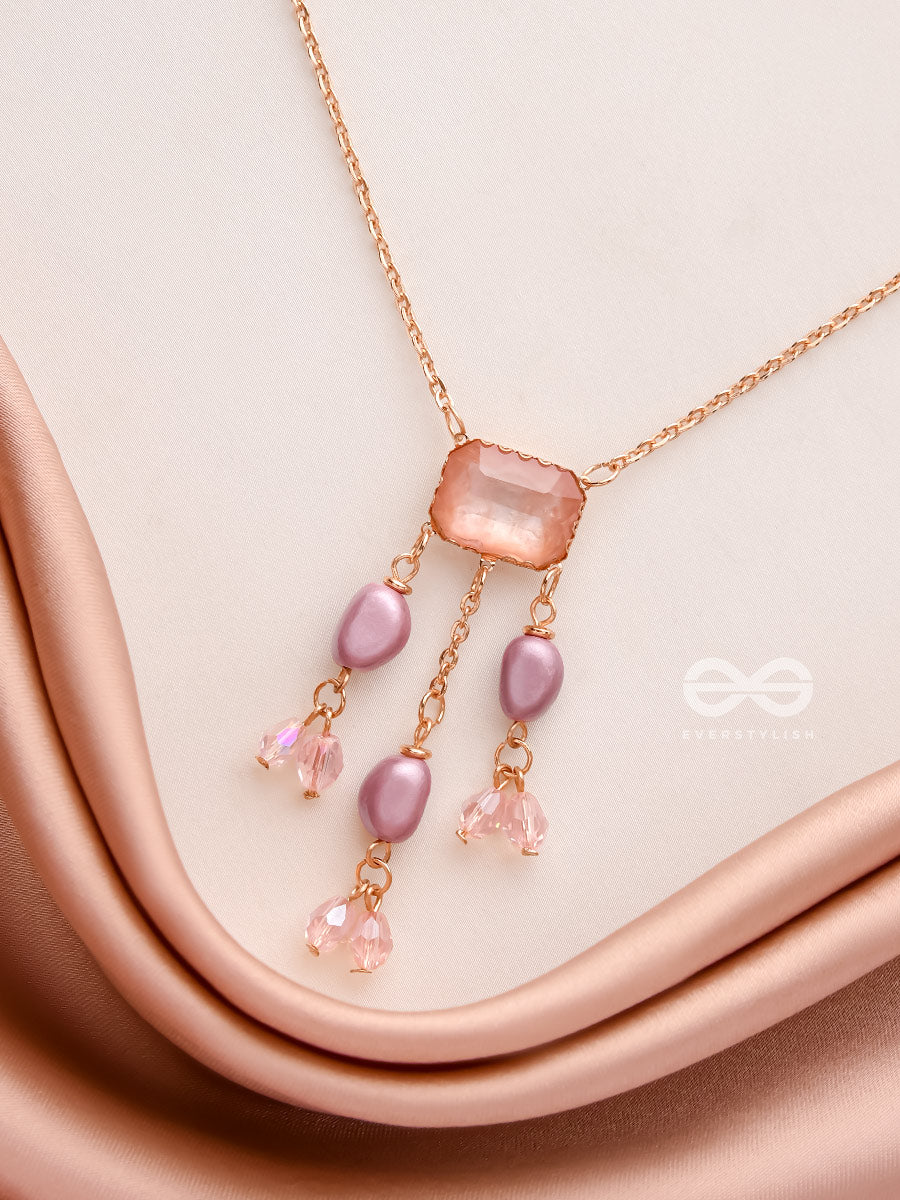 The Lavender Hues- Golden Embellished Necklace With Anti-Tarnish Coating