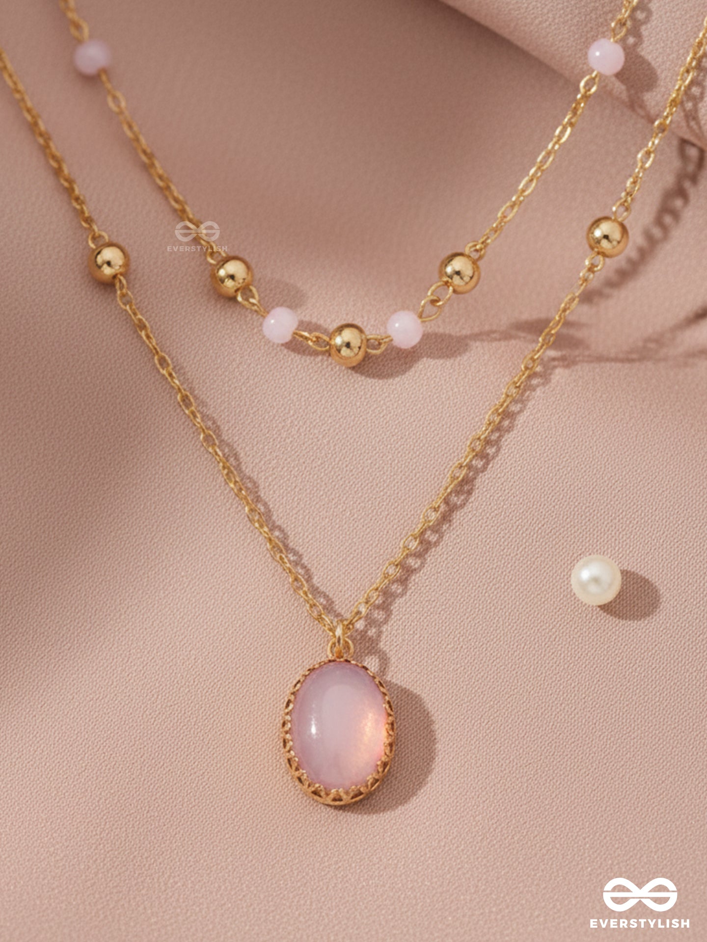 Golden Embellished Layered Necklace – The Pink Pizzazz – Everstylish Golden Embellished Layered Necklace – The Pink Pizzazz – Everstylish