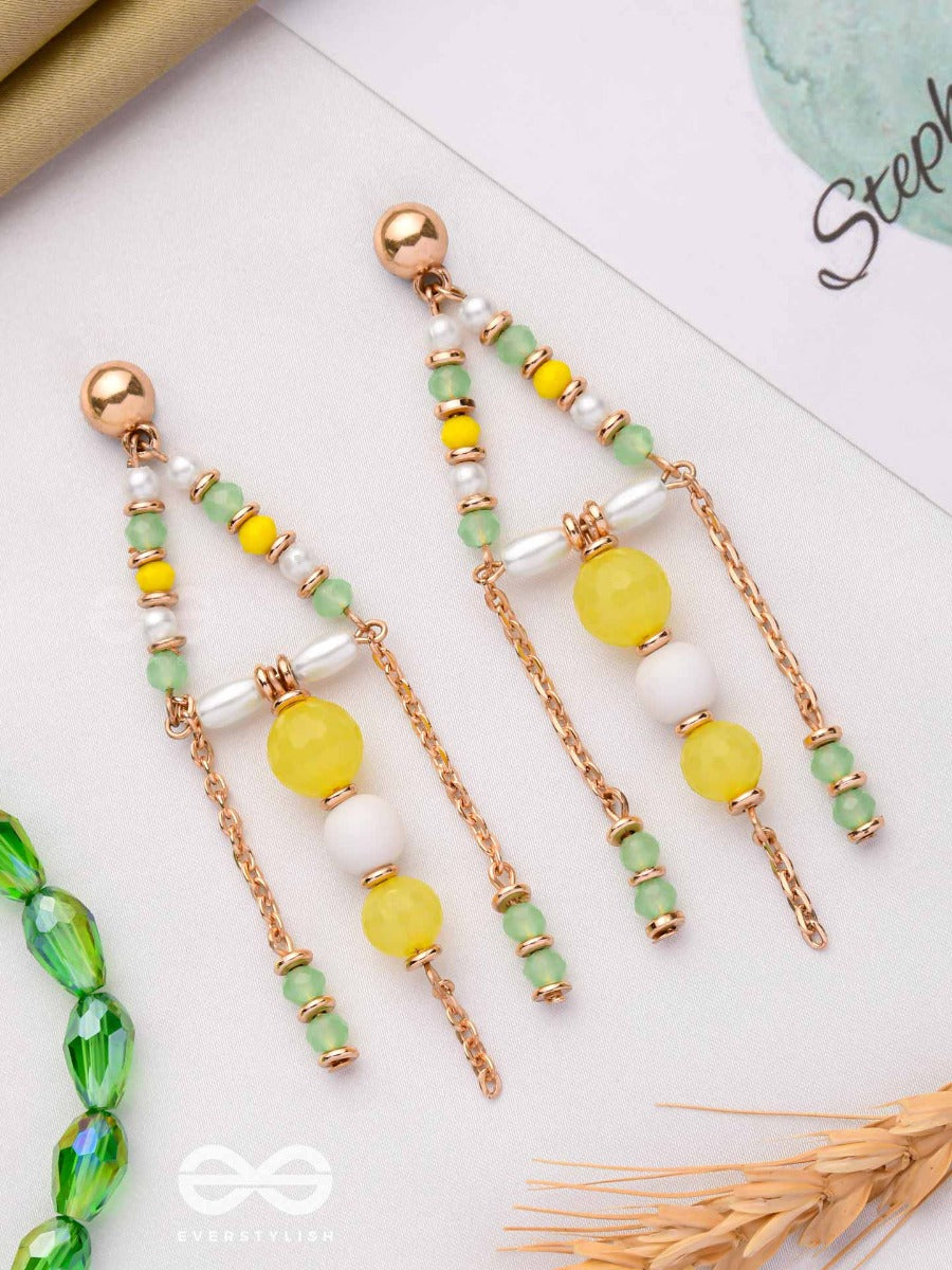 The Glam Chimes- Golden Embellished Earrings