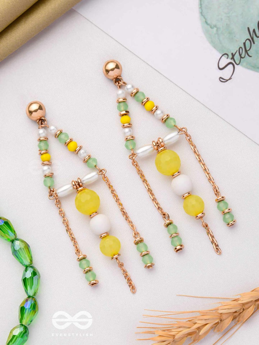 The Glam Chimes- Golden Embellished Earrings