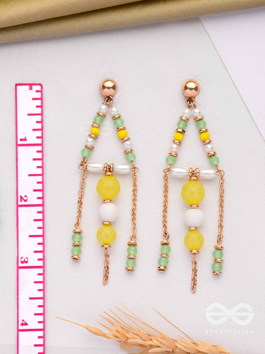 The Glam Chimes- Golden Embellished Earrings