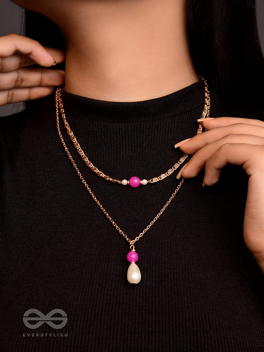 The Cotton Candy- Golden Pearl Layered Necklace