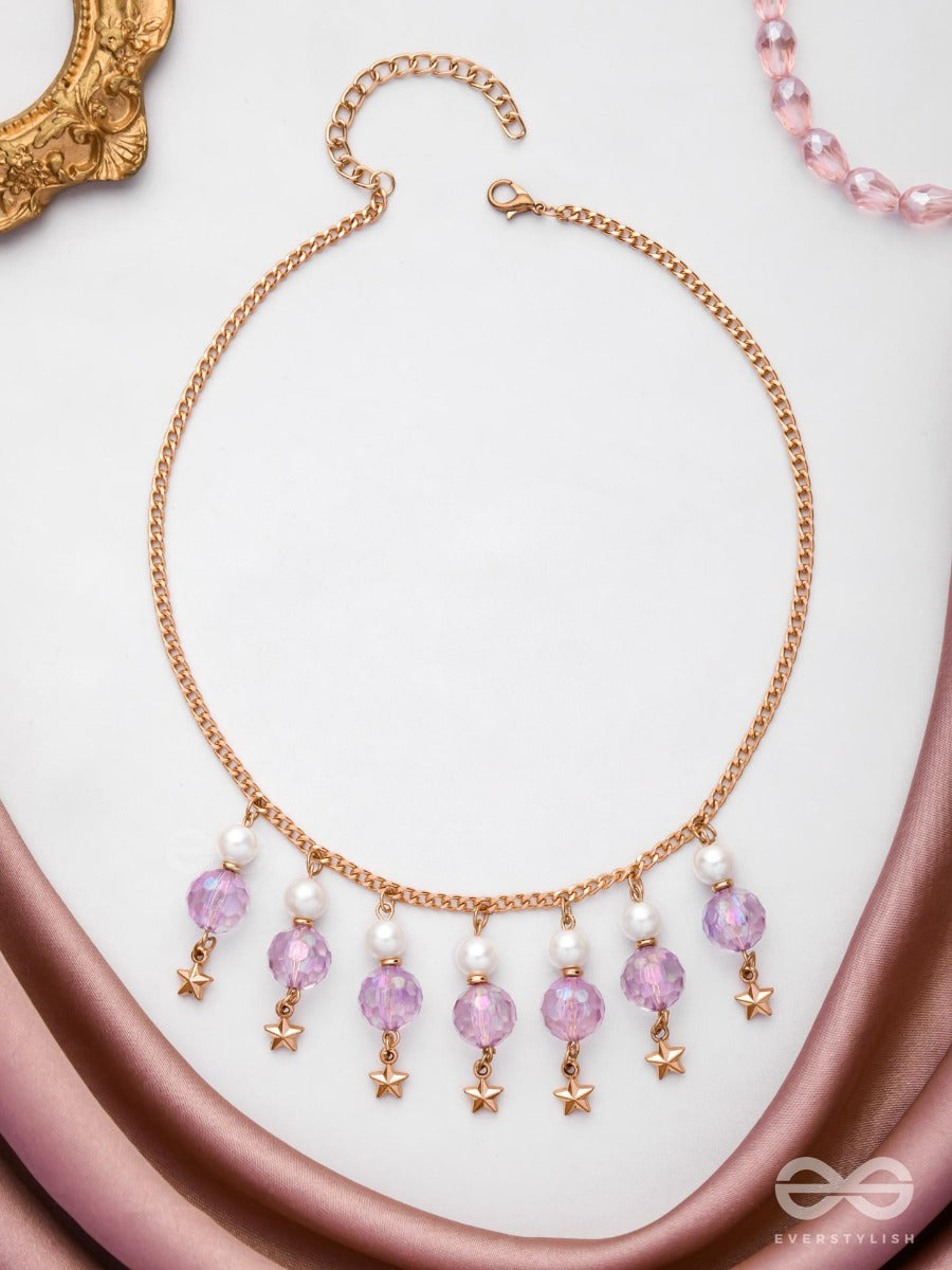 The Galaxy Globes- Golden Pearl Neckpiece With Anti-Tarnish Coating