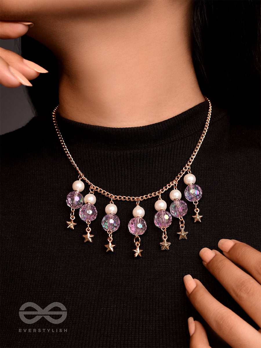 The Galaxy Globes- Golden Pearl Neckpiece With Anti-Tarnish Coating