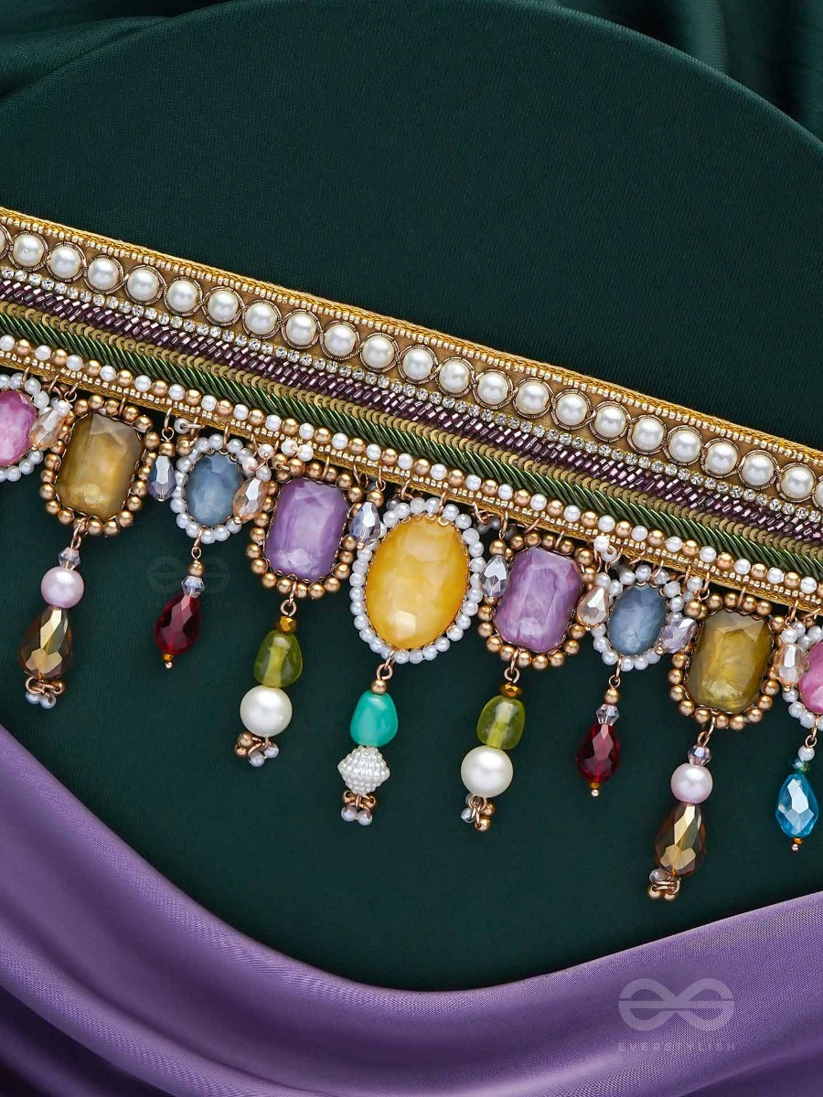 Shikhina- The Bright Lamps- Stones, Sequins & Beads Embroidered Choker Necklace