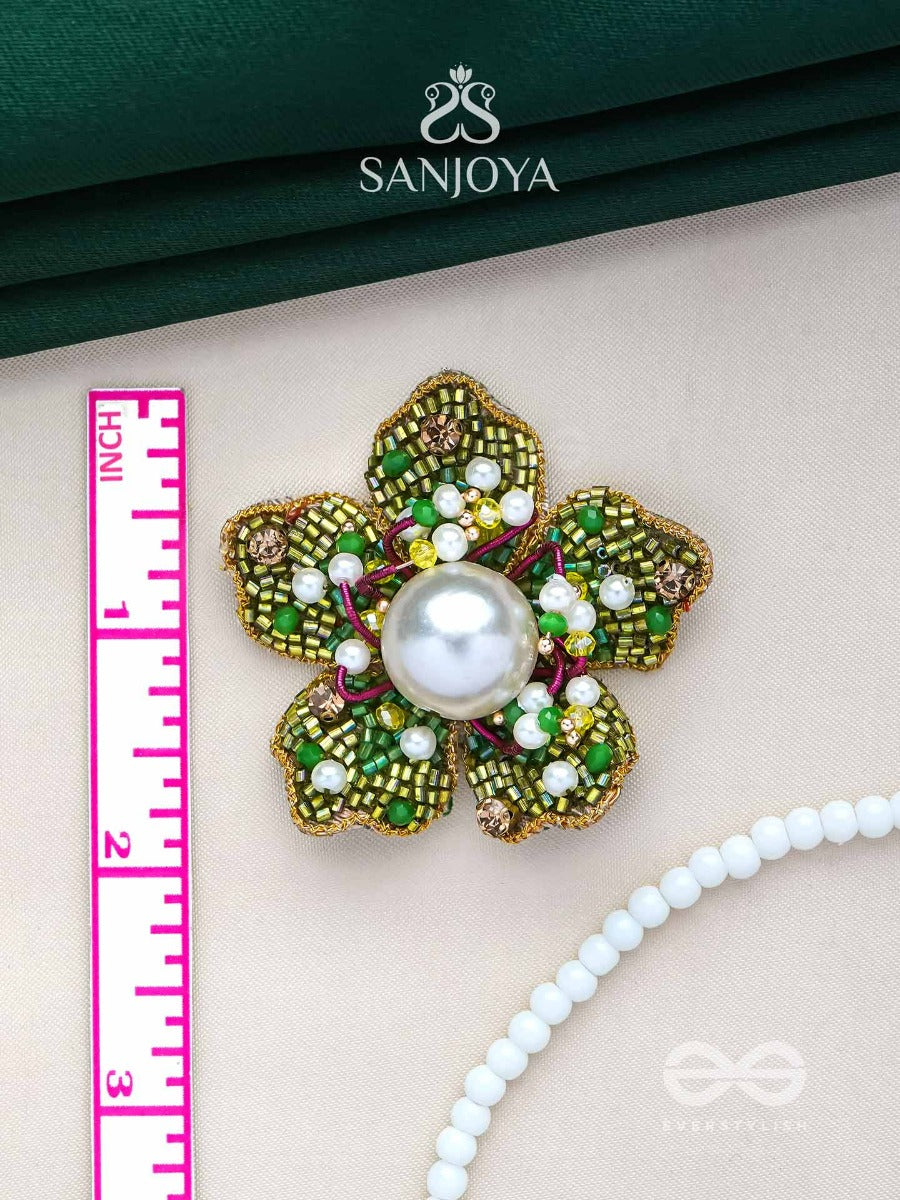 Triyashti- The Ravishing Wildflower- Pearls, Stones & Beads Embroidered Earrings