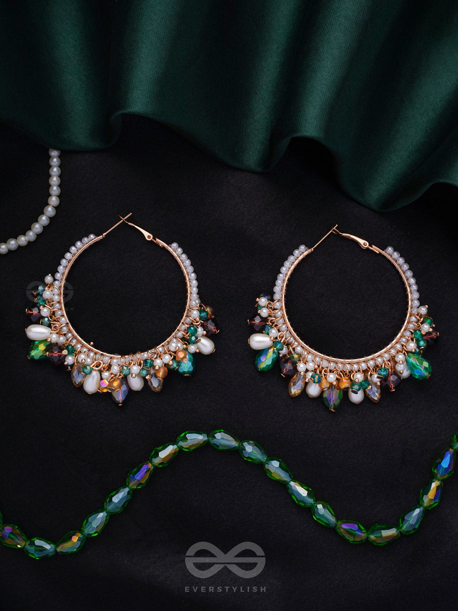 Sumami- Adorned With Jewels- Pearls & Glass Beads Embroidered Earrings