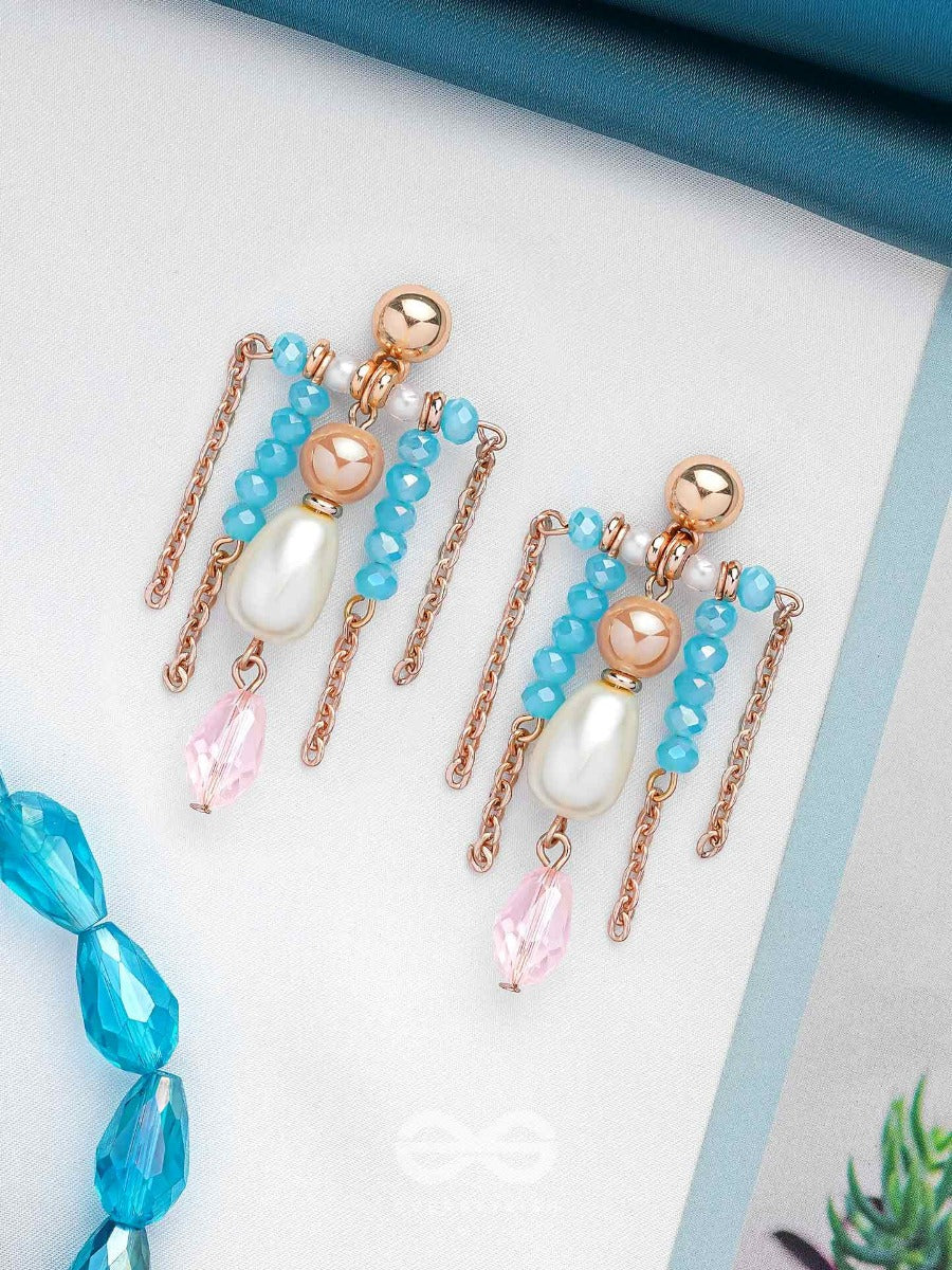 The Shimmering Seas - Elegant Drop Earrings