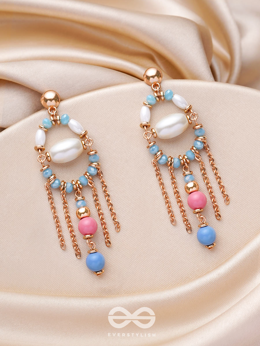 The Celestial Bloom - Pearl And Beads Earrings