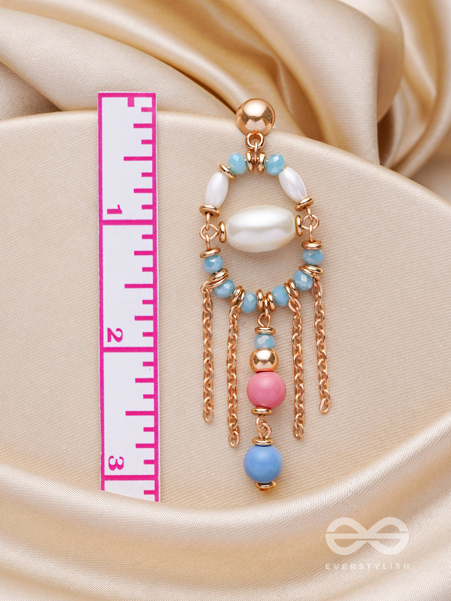The Celestial Bloom - Pearl And Beads Earrings