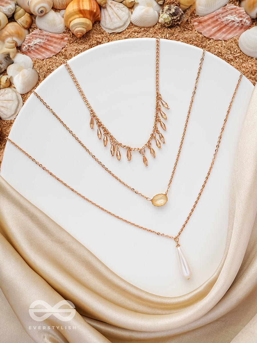The Reality Stone - Golden Layered Necklace With Anti-Tarnish Coating