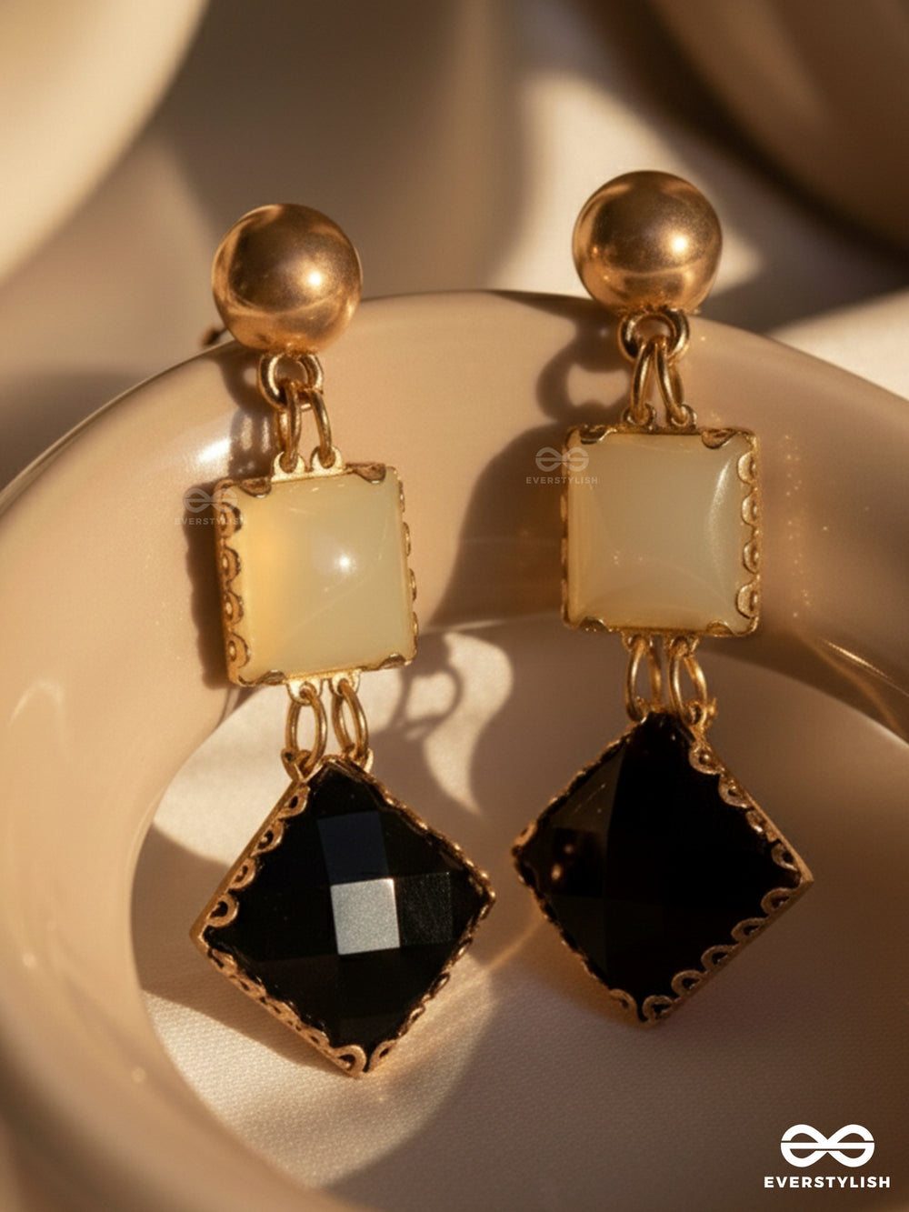 Classic Black Magic - Embellished Drop Earrings