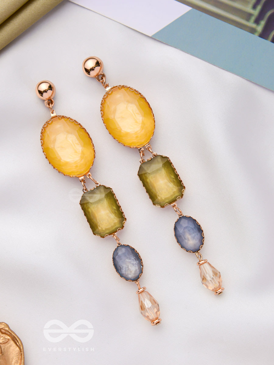 The Sweet Sunshower - Golden Embellished Earrings