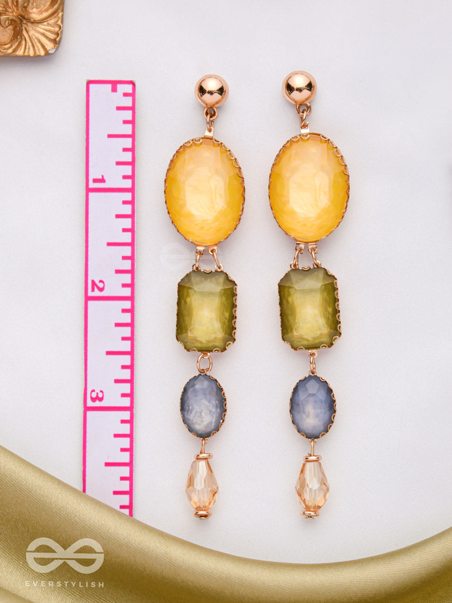 The Sweet Sunshower - Golden Embellished Earrings