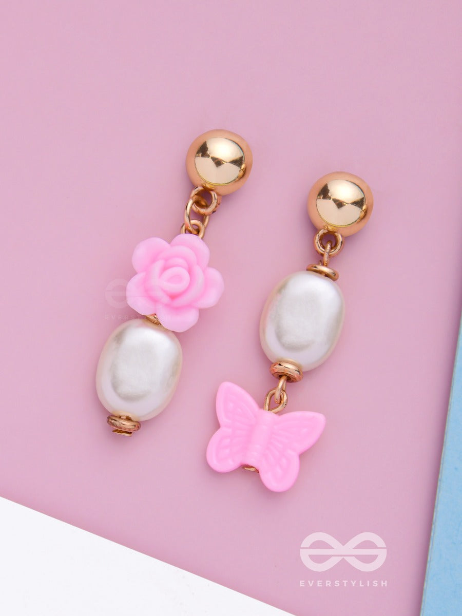Fluttering Flower Fairy - Cute Dangler Earrings