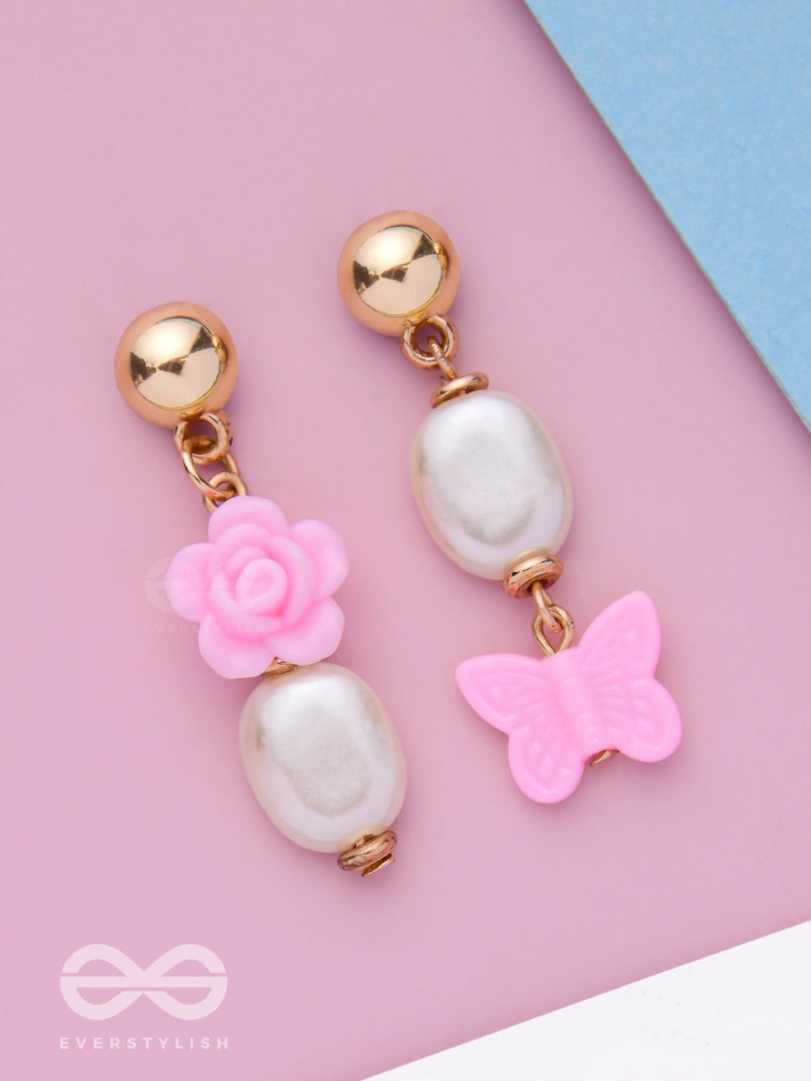 Fluttering Flower Fairy - Cute Dangler Earrings