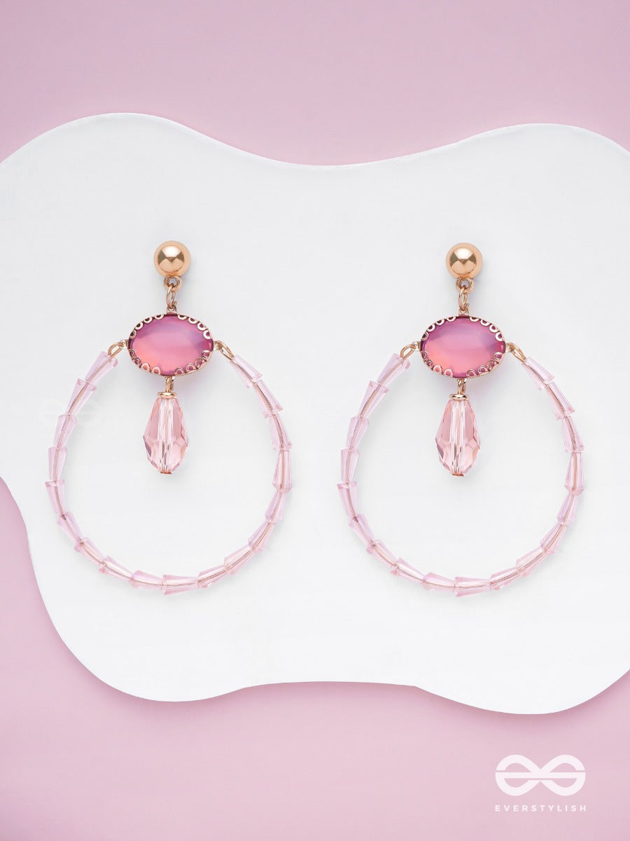 The Blushing Moon - Golden Embellished Earrings