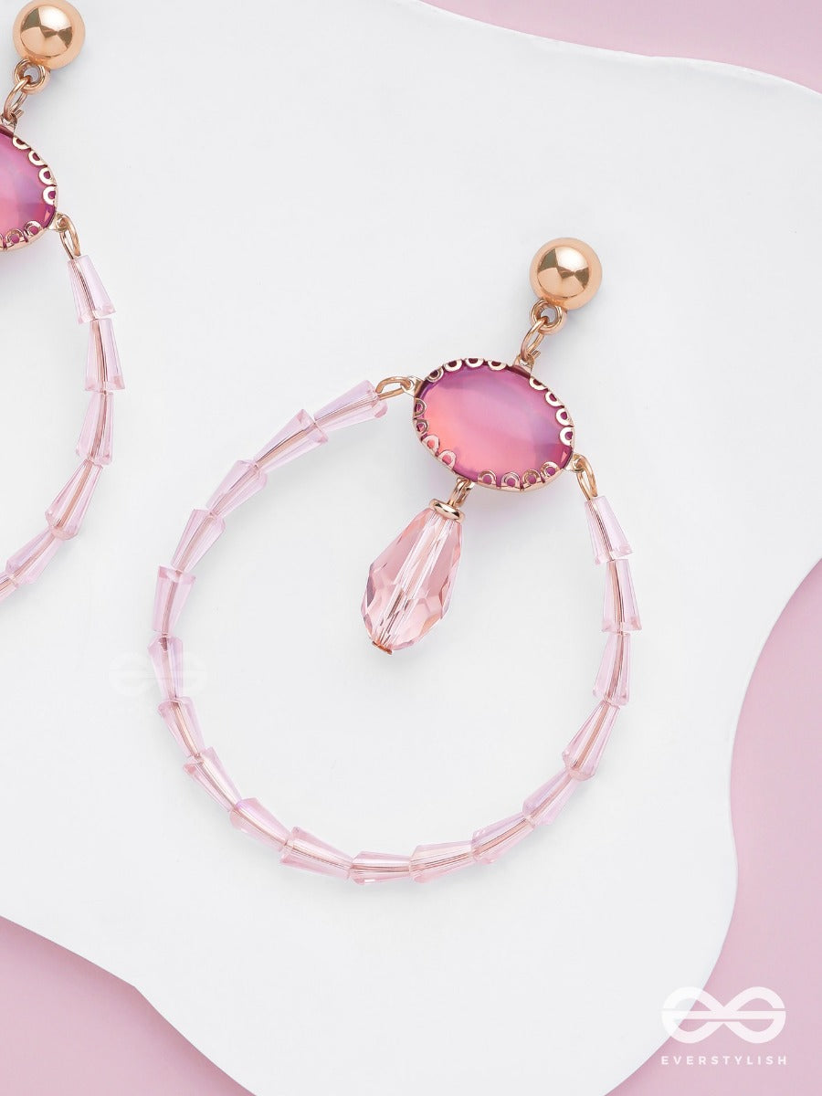 The Blushing Moon - Golden Embellished Earrings