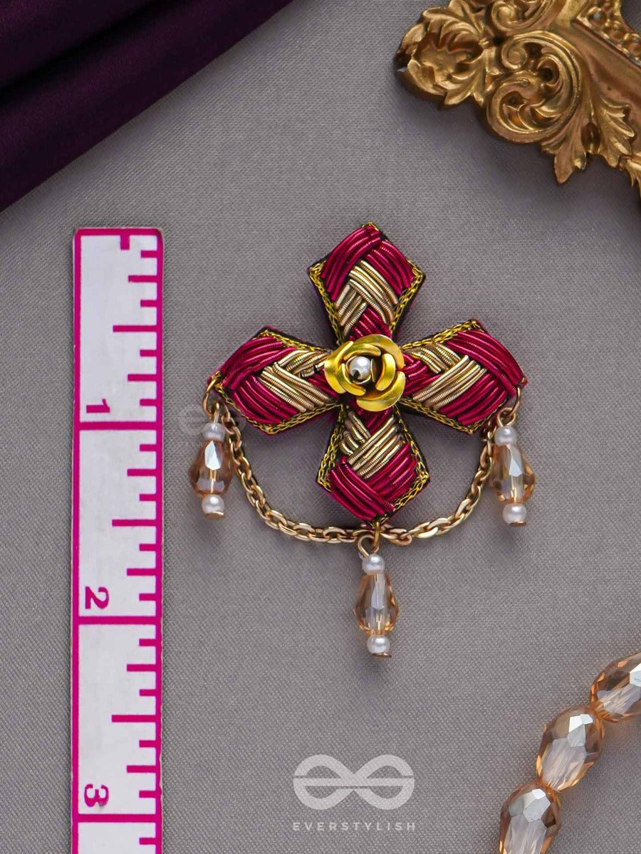 Chaarvi - The Beautiful And Elegant - Dabka And Glass Drops Hand Embroidered Earrings
