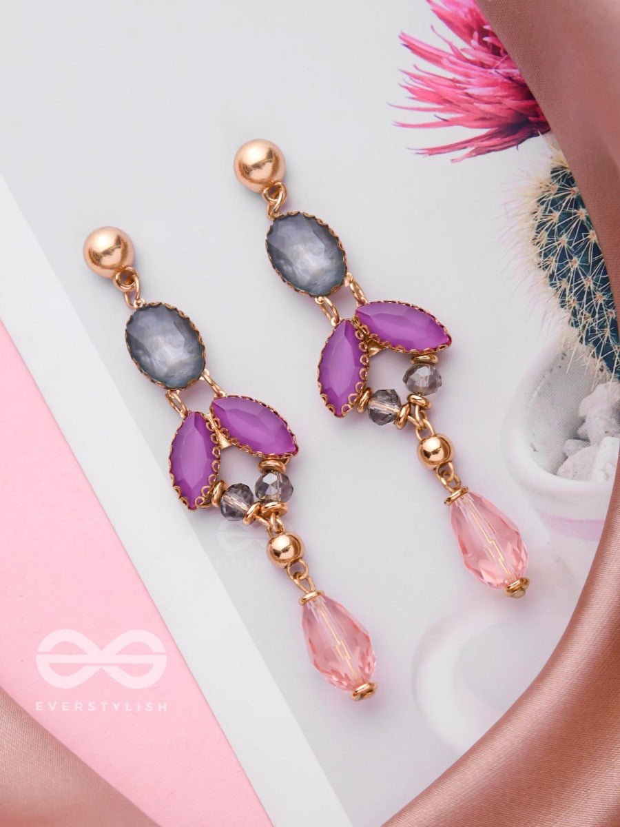 A Grey Rose - Golden Statement Earrings