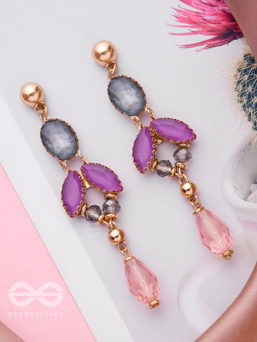 A Grey Rose - Golden Statement Earrings