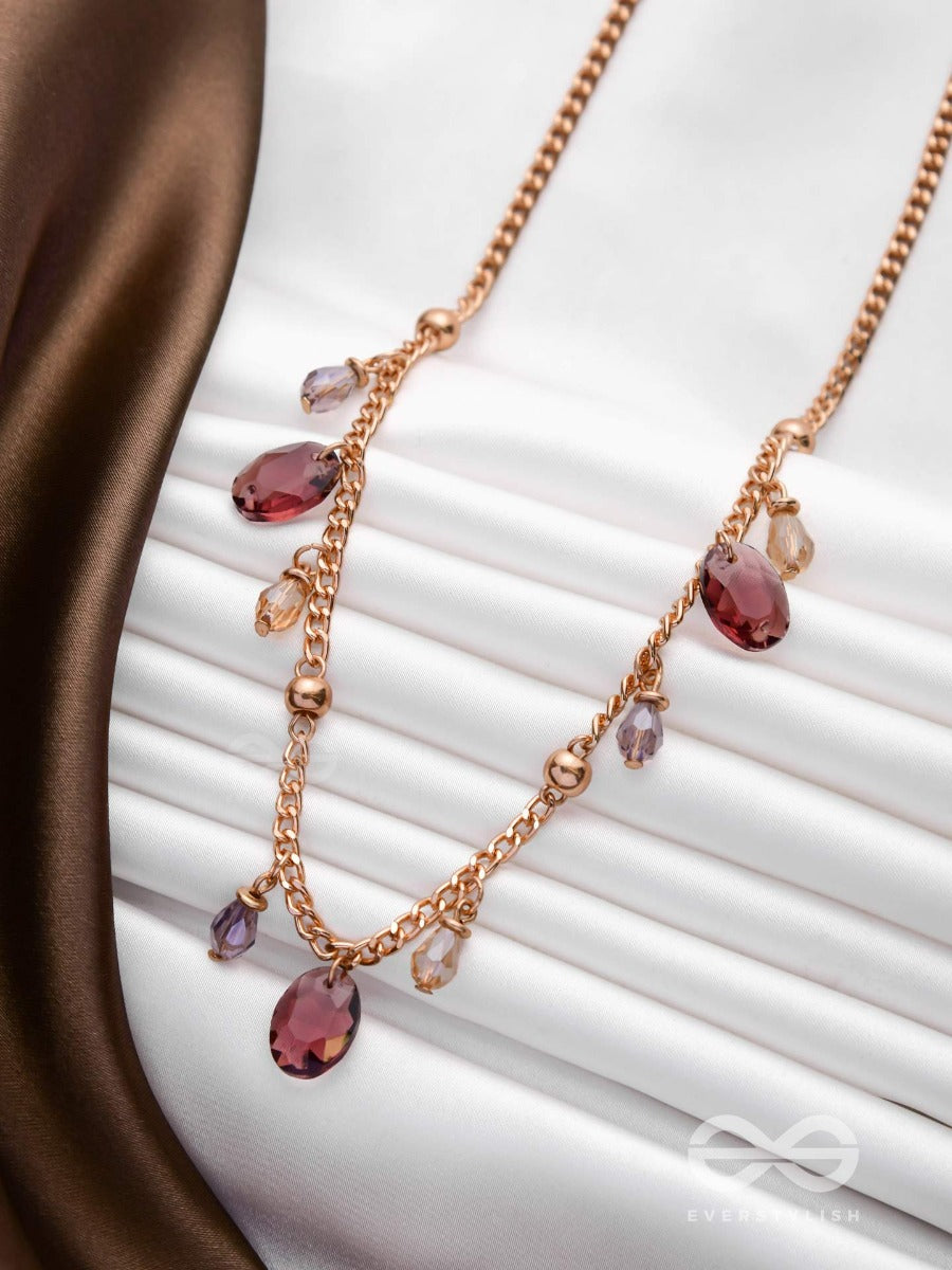 Dynamic Drizzling Wine - Classy Contemporary Necklace With Anti-Tarnish Coating