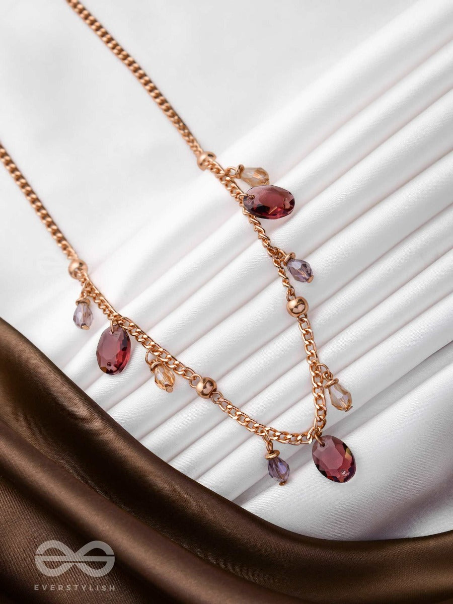 Dynamic Drizzling Wine - Classy Contemporary Necklace With Anti-Tarnish Coating