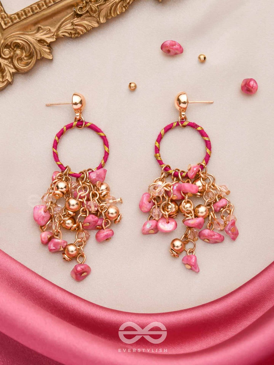 The Fuchsia Garden - Wrapped With Silk Thread Drop Earrings