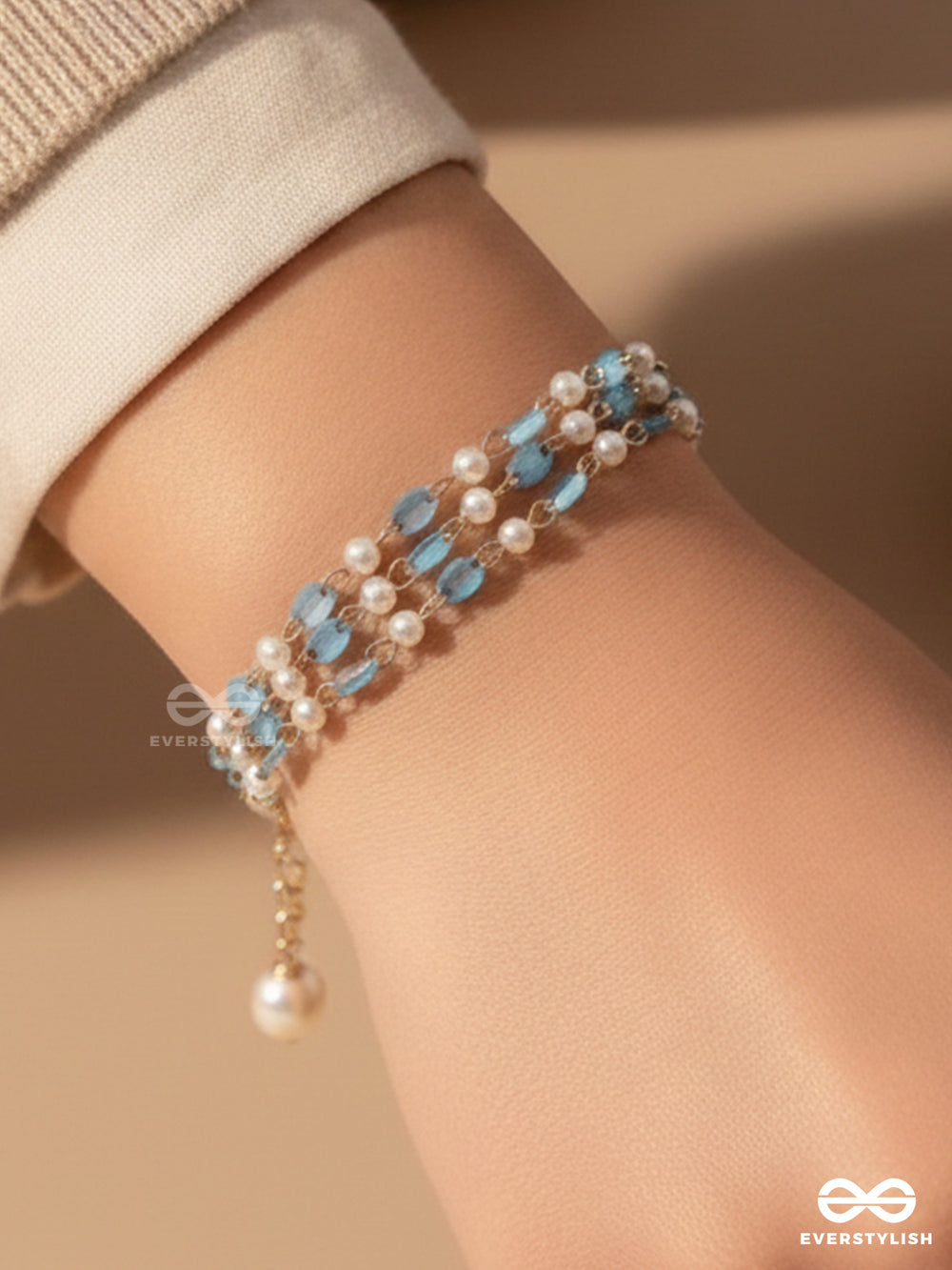 The Aquamarine Delight - Elegant Multilayered Bracelet