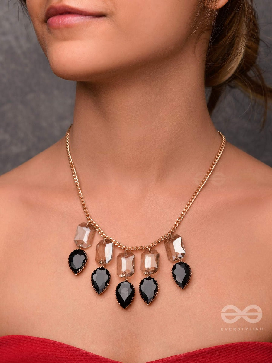The Shadowed Nights -Golden Statement Neckpiece With Anti-Tarnish Coating