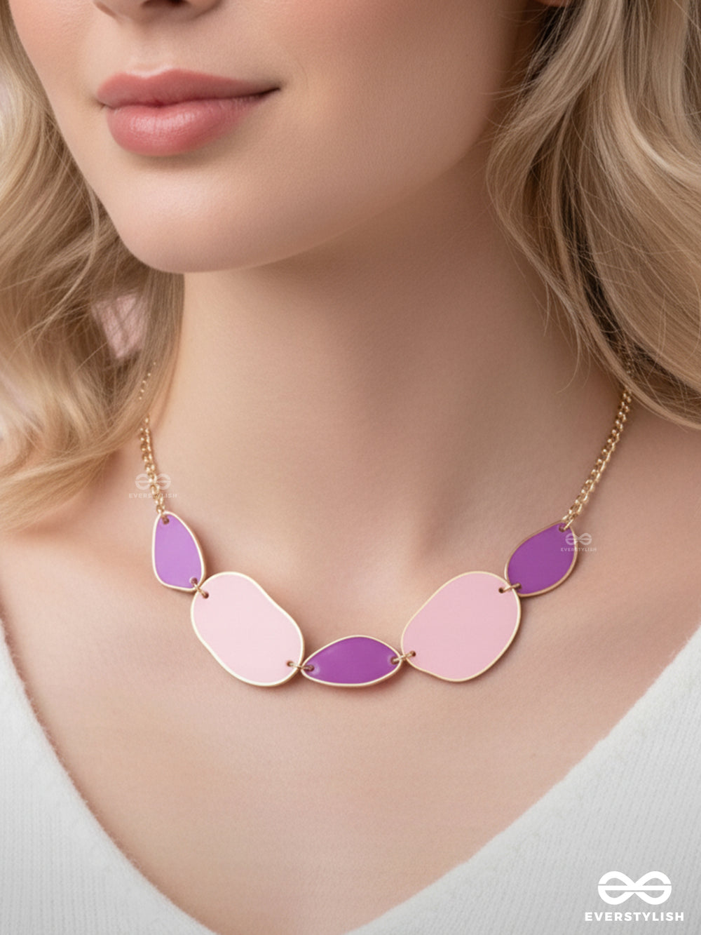 The Violet Hues- Cute Enamelled Neckpiece With Anti-Tarnish Coating