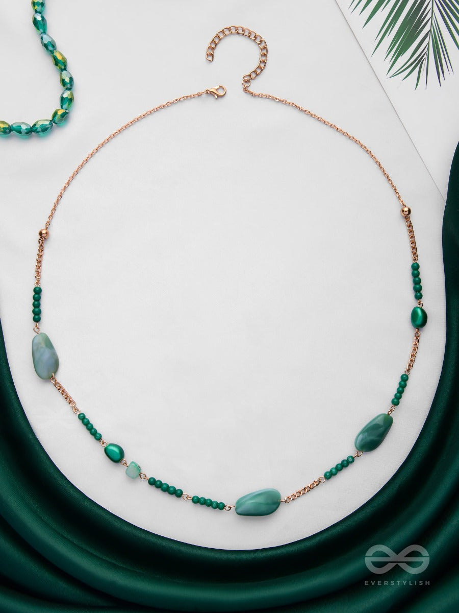 The Mossy Cascade - Bold Golden Neckpiece With Anti-Tarnish Coating