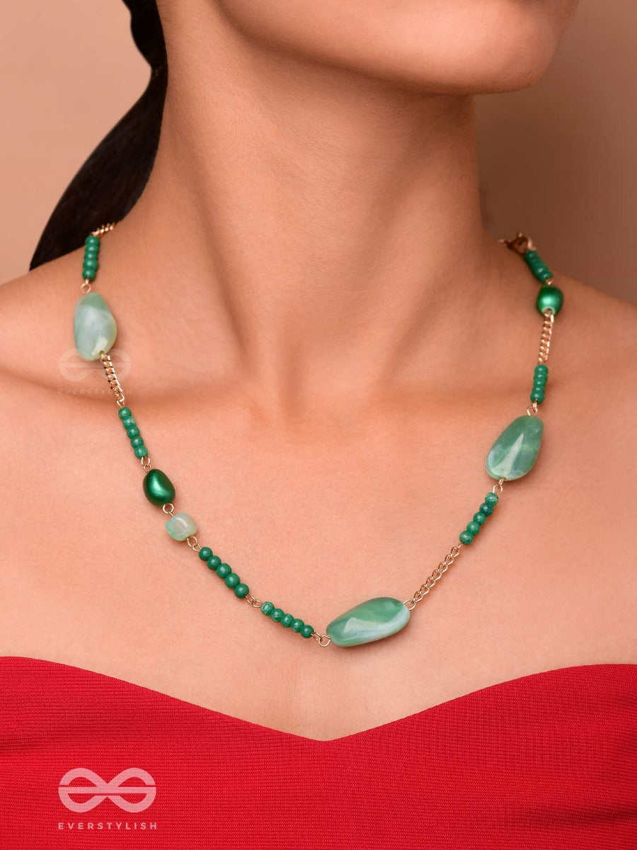 The Mossy Cascade - Bold Golden Neckpiece With Anti-Tarnish Coating
