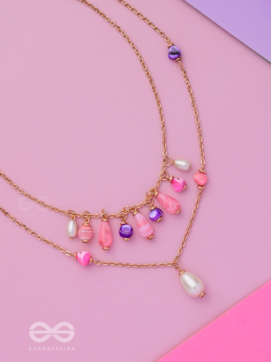 Whimsy Wonderland Waves - Cute Multilayered Neckpiece With Anti-Tarnish Coating
