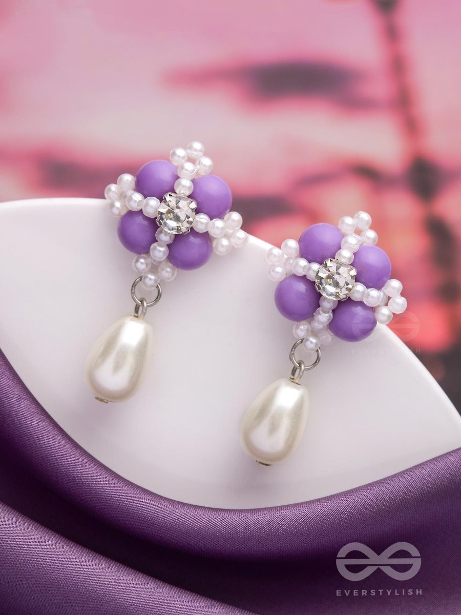 A Lavender Haze - Classic Beaded Drop Earrings