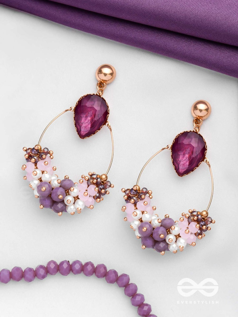 It's Purple's Magic - Glamorous Beaded Earrings