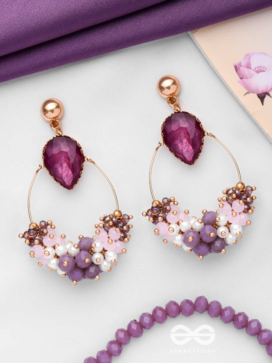 It's Purple's Magic - Glamorous Beaded Earrings