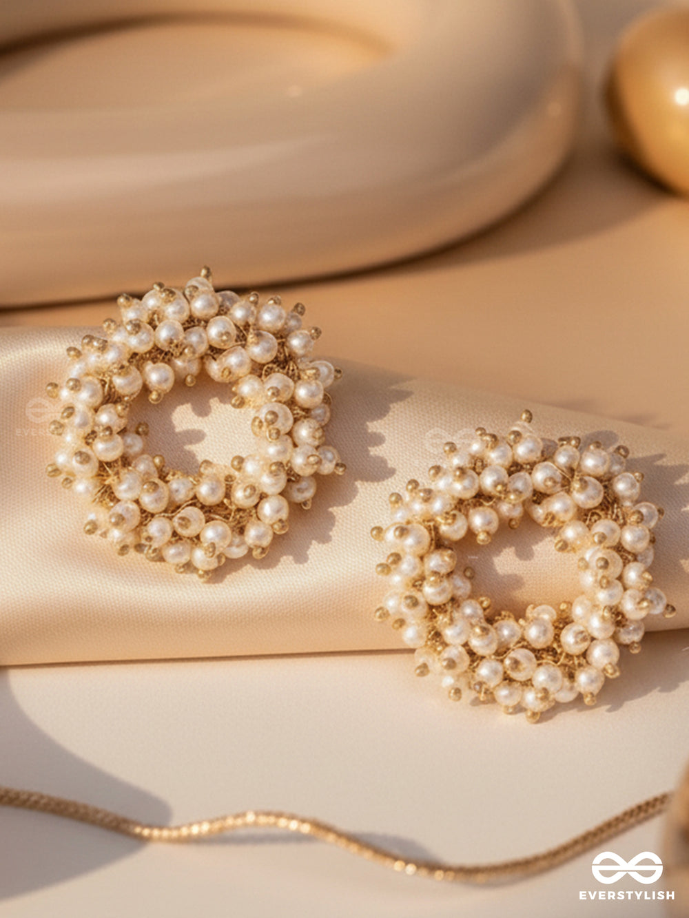 The Moonlit Blooms - Golden Pearl Studs