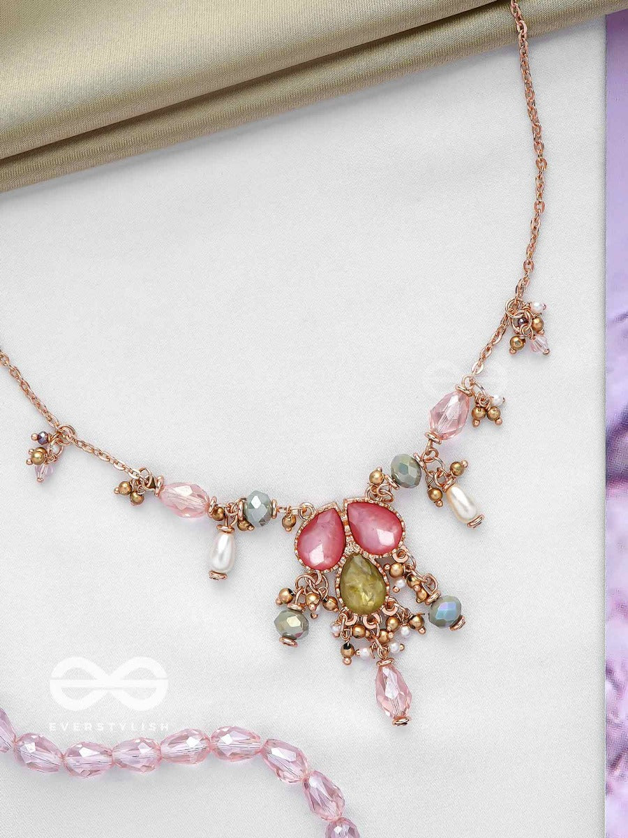 The Droplets Of Glamour - Golden Embellished Neckpiece With Anti-Tarnish Coating