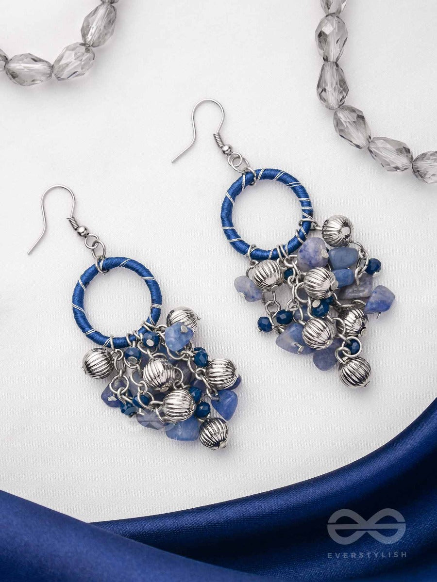 The Saphire Garden - Wrapped With Silk Thread Drop Earrings
