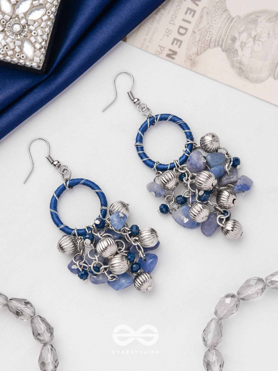 The Saphire Garden - Wrapped With Silk Thread Drop Earrings
