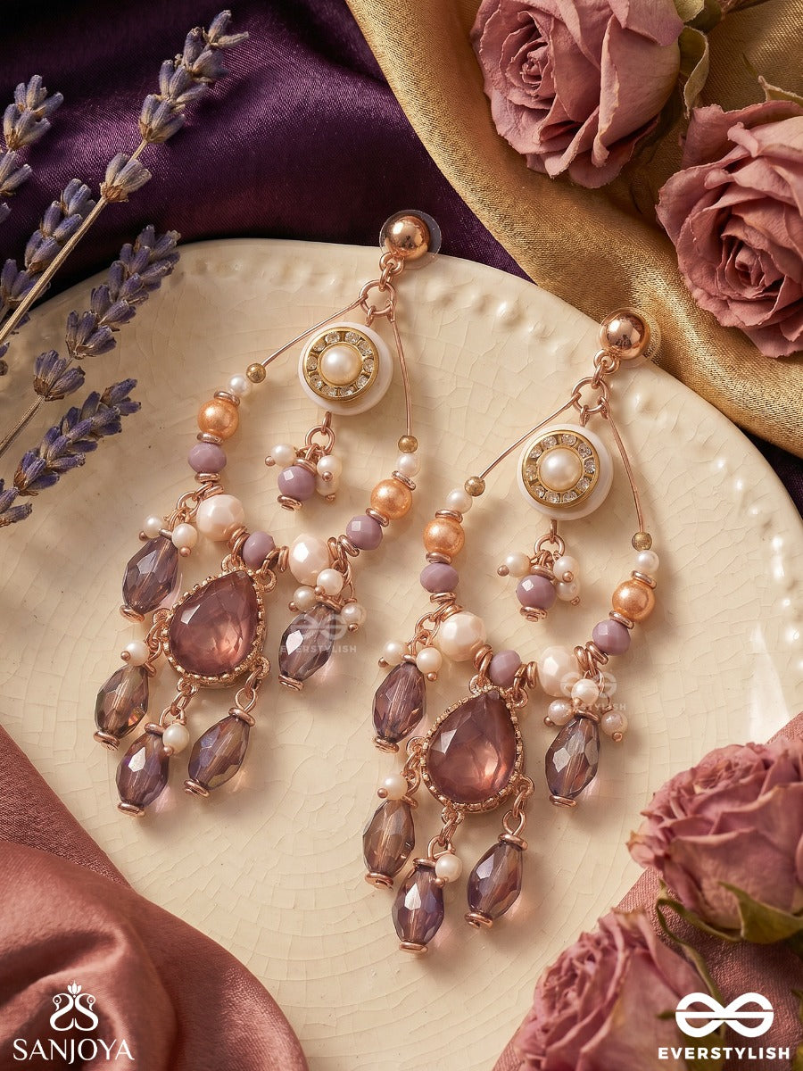 Pratihata - The Sangria - Statement Golden Embellished Crystal Chandelier Earrings