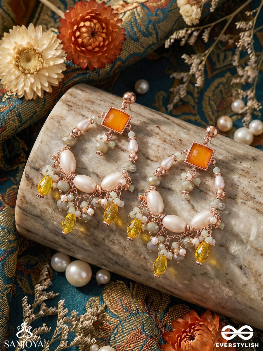 Vibhaati - The Minty Sparklers - Statement Gold And Green Embellished Crystal Chandelier Earrings