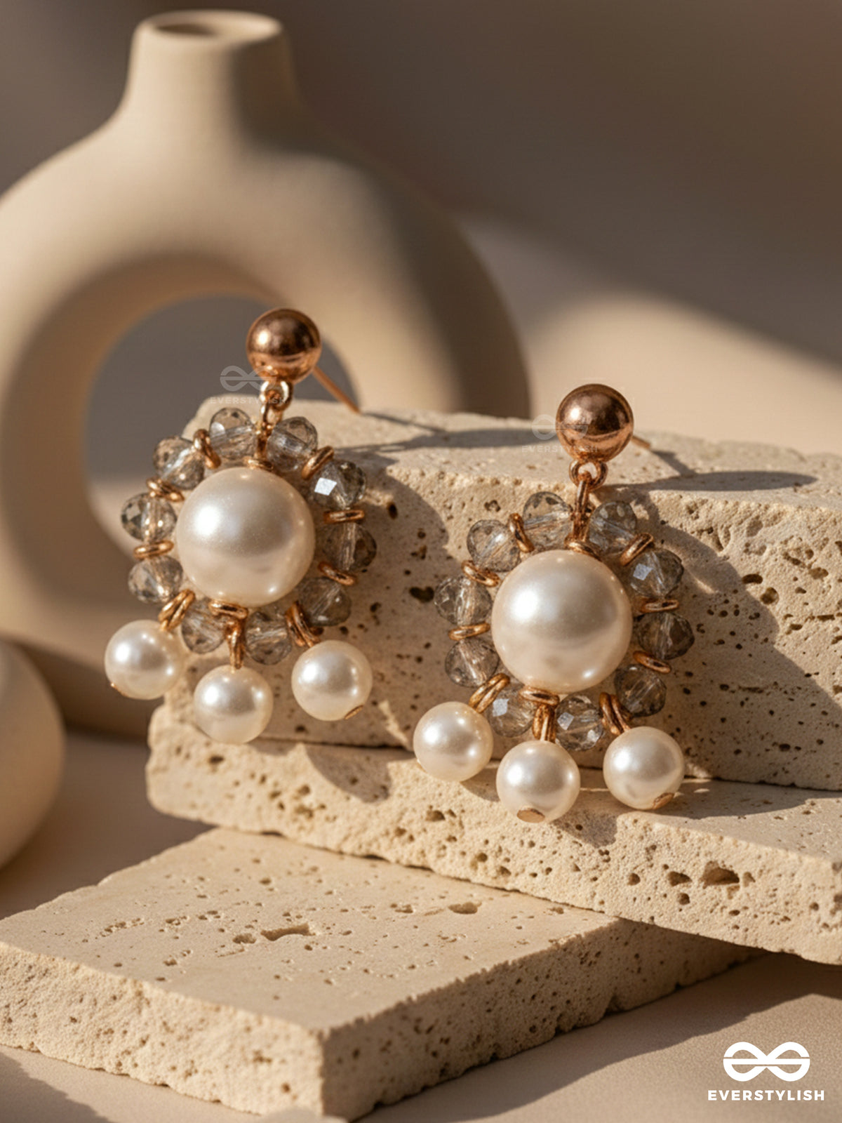 The Radiating Clouds - Classic Pearl Earrings